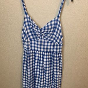 Blue and white plaid dress